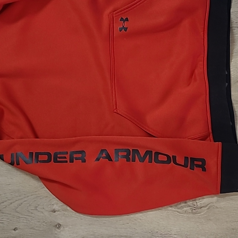 Under armour HOODY ORANGE/ RED Size yxl - Picture 3 of 8